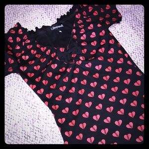 SourPuss Broken Heart Pin-Up Blouse Rockabilly